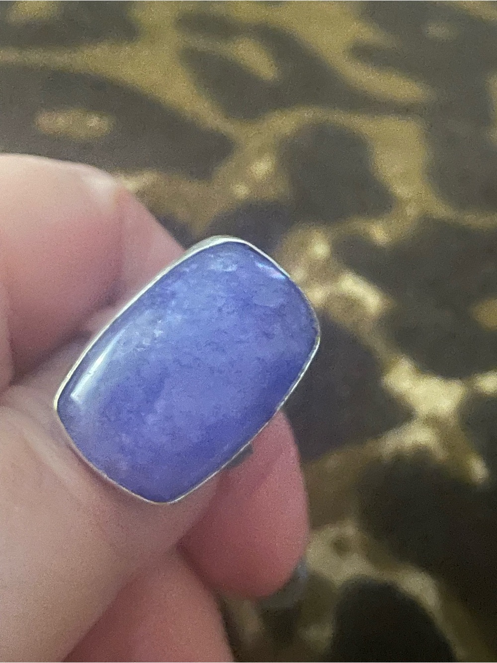 Bold Purple Stone Silver Ring for Women tanzanite adjustable